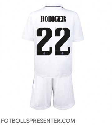 Real Madrid Antonio Rudiger #22 Hemmatröja Barn 2022-23 Kortärmad (+ korta byxor)